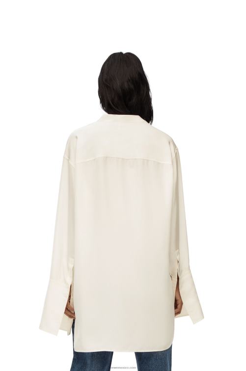 Marfil camisa asimétrica de seda Loewe R8J8Z925 mujer