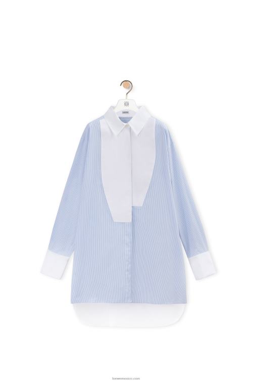 blanco azul peto de rayas de algodón Loewe R8J8Z936 mujer