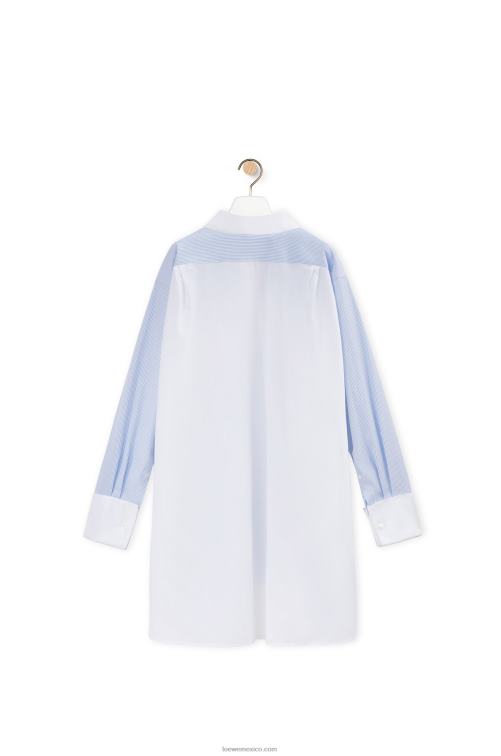 blanco azul peto de rayas de algodón Loewe R8J8Z936 mujer