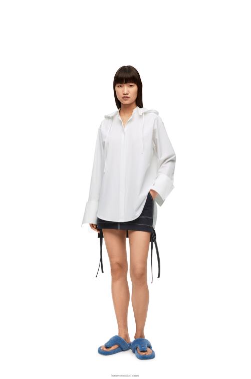blanco camisa con capucha de algodón Loewe R8J8Z854 mujer