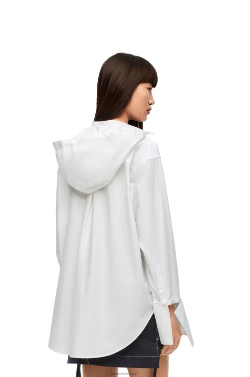 blanco camisa con capucha de algodón Loewe R8J8Z854 mujer