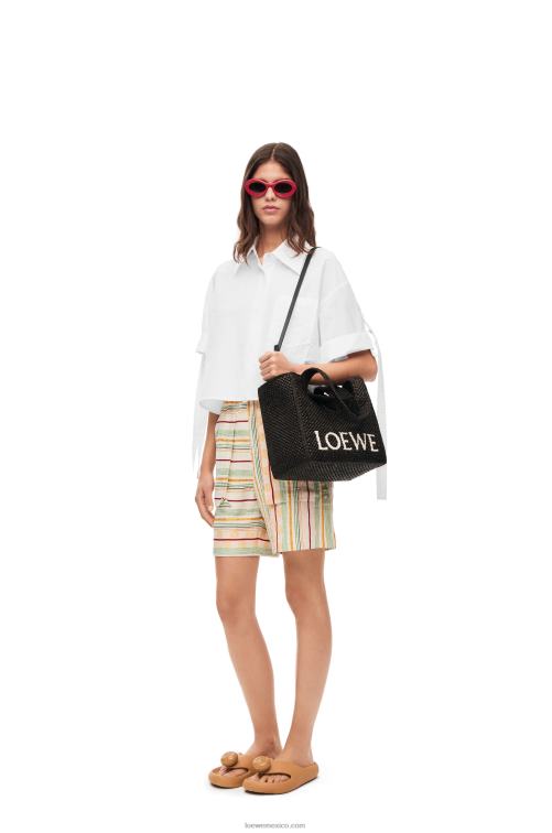 blanco camisa corta de trabajo de algodón Loewe R8J8Z877 mujer