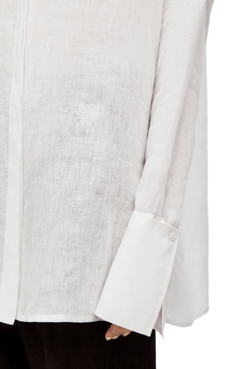 blanco camisa deconstruida de lino Loewe R8J8Z866 mujer