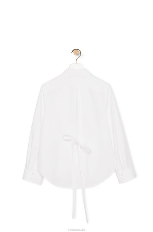 blanco camisa trapecio de popelina de algodón Loewe R8J8Z900 mujer