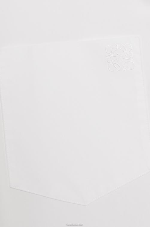 blanco camisa trapecio de popelina de algodón Loewe R8J8Z900 mujer