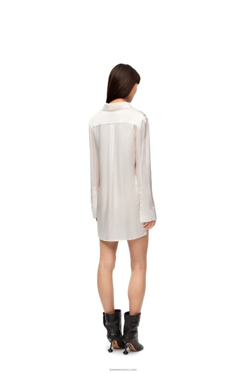 blanco/multicolor camisa maruja mallo de seda Loewe R8J8Z855 mujer