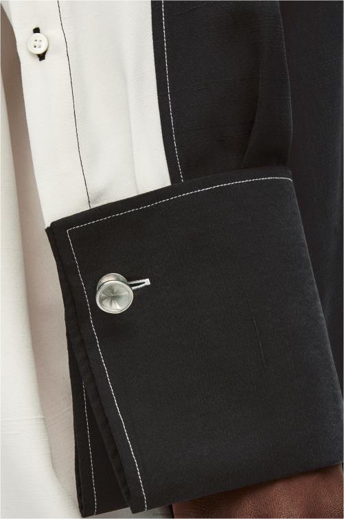 blanco negro camisa túnica de seda Loewe R8J8Z935 mujer