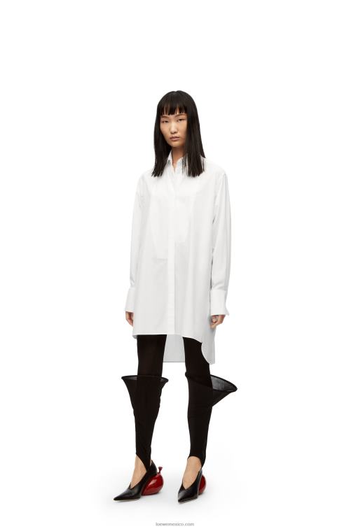 blanco plastrón camisa de algodón Loewe R8J8Z931 mujer