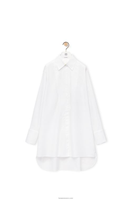 blanco plastrón camisa de algodón Loewe R8J8Z931 mujer