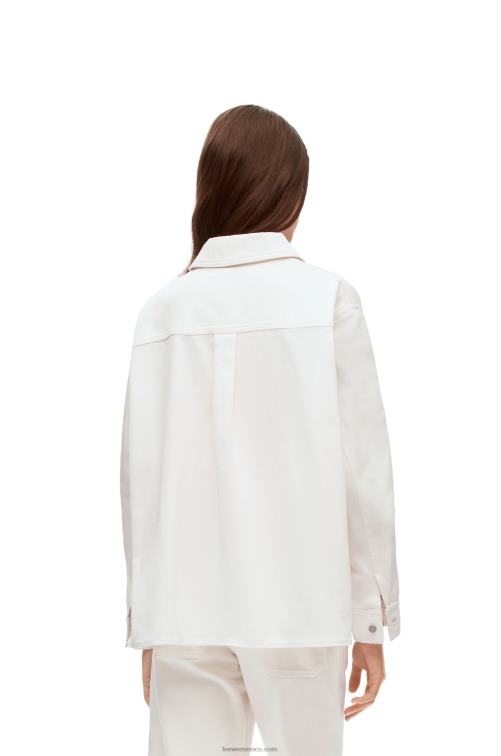 blanco sobrecamisa vaquera con anagrama Loewe R8J8Z876 mujer