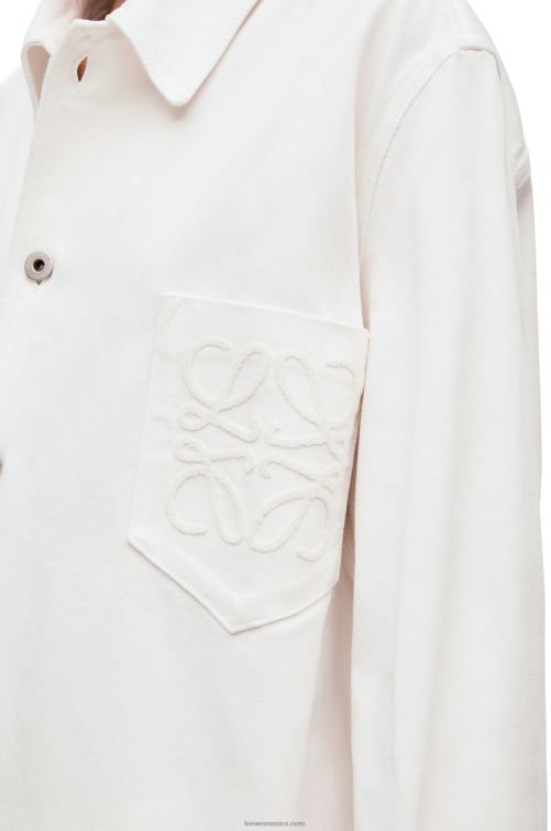 blanco sobrecamisa vaquera con anagrama Loewe R8J8Z876 mujer