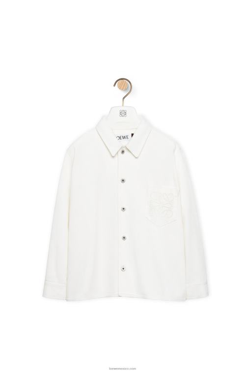 blanco sobrecamisa vaquera con anagrama Loewe R8J8Z876 mujer