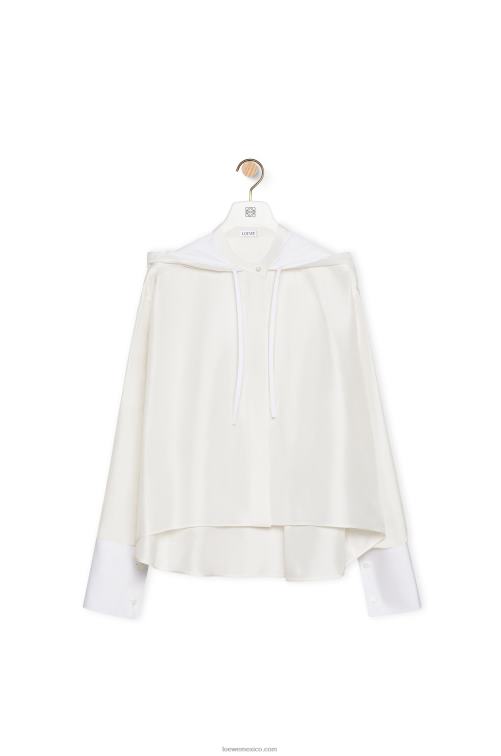crudo camisa con capucha de seda Loewe R8J8Z922 mujer