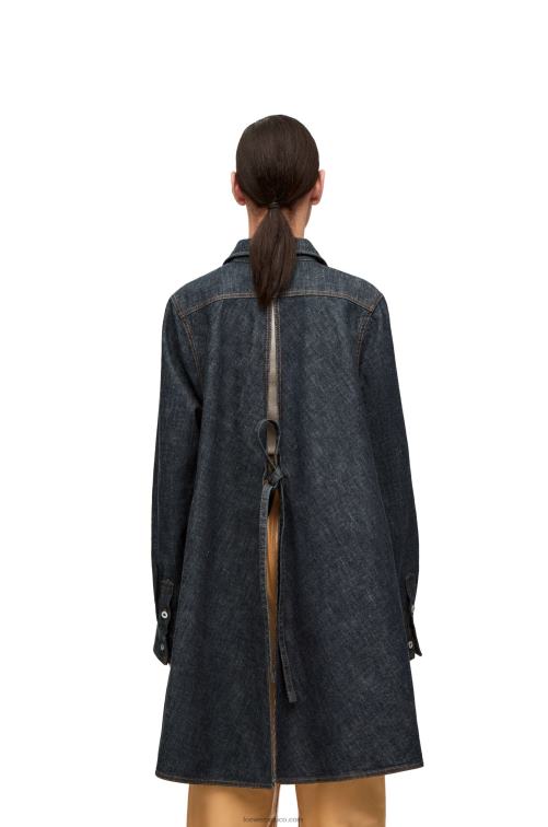 mezclilla azul sobrecamisa trapecio en denim Loewe R8J8Z896 mujer