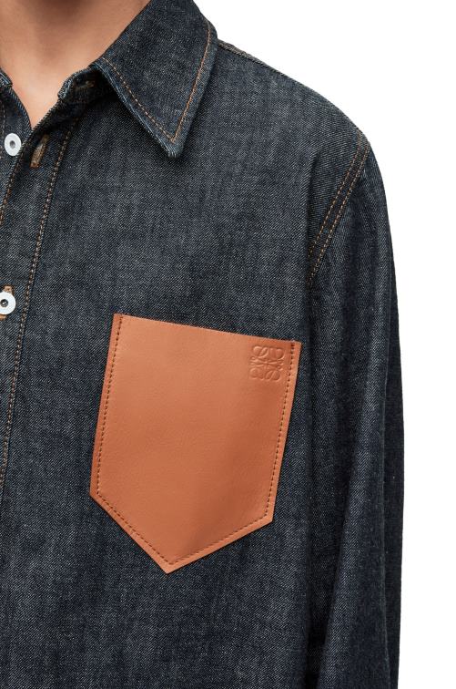mezclilla azul sobrecamisa trapecio en denim Loewe R8J8Z896 mujer