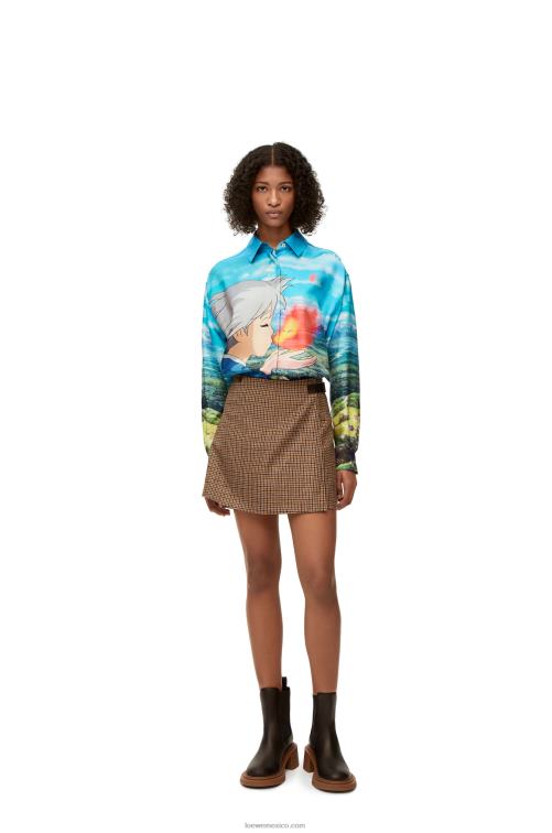 multicolor camisa calcifer de seda Loewe R8J8Z942 mujer