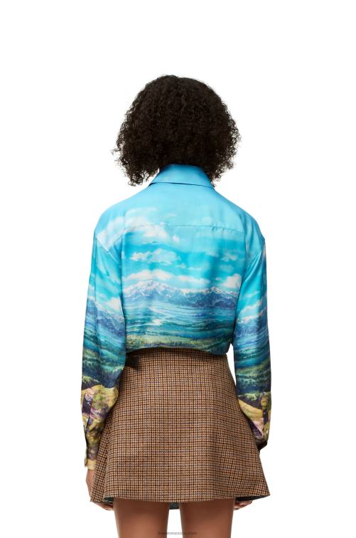 multicolor camisa calcifer de seda Loewe R8J8Z942 mujer
