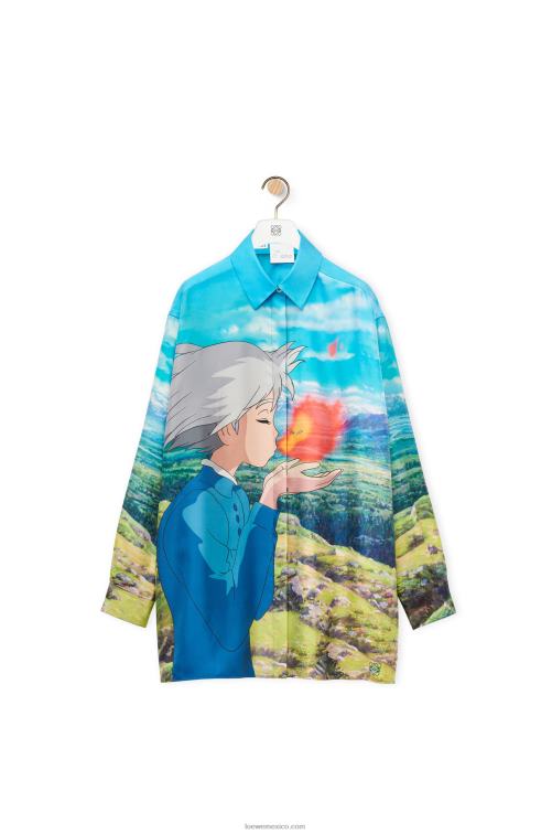 multicolor camisa calcifer de seda Loewe R8J8Z942 mujer