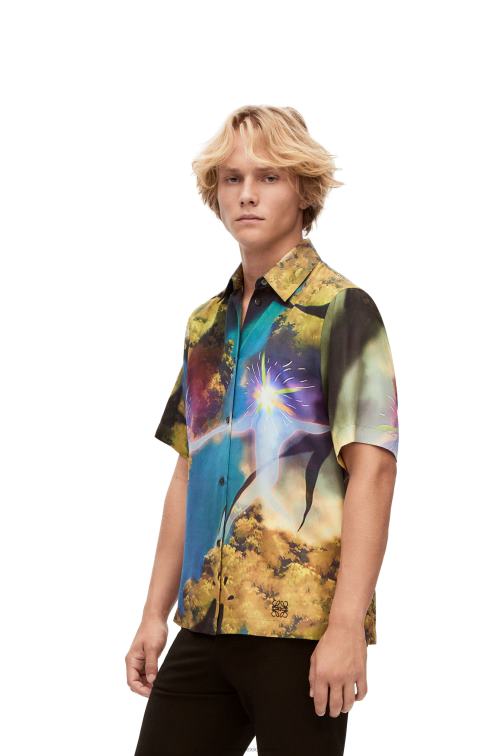 multicolor camisa cielo mágico en seda Loewe R8J8Z946 mujer