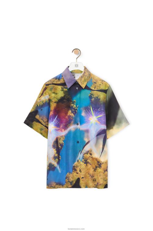 multicolor camisa cielo mágico en seda Loewe R8J8Z946 mujer