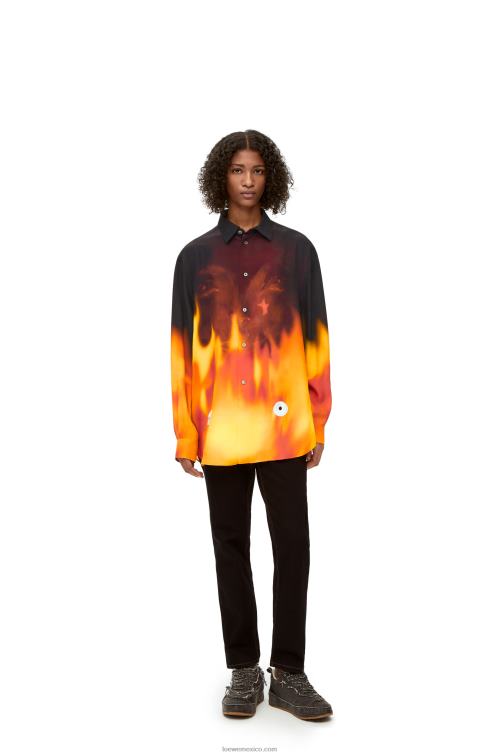 naranja multitono camisa calcifer de viscosa Loewe R8J8Z941 mujer