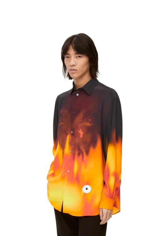 naranja multitono camisa calcifer de viscosa Loewe R8J8Z941 mujer