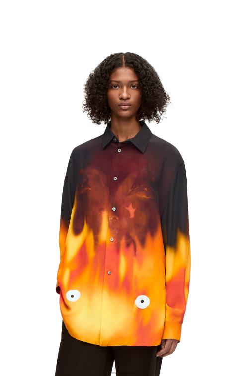 naranja multitono camisa calcifer de viscosa Loewe R8J8Z941 mujer