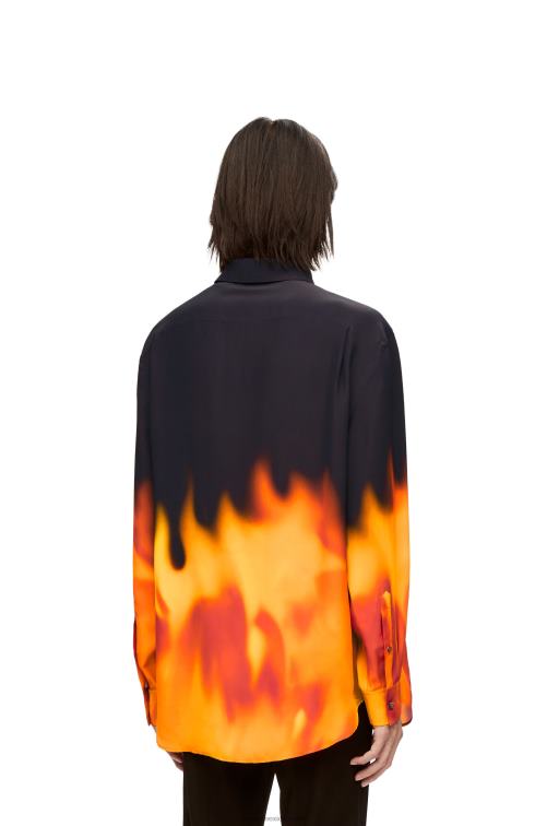 naranja multitono camisa calcifer de viscosa Loewe R8J8Z941 mujer