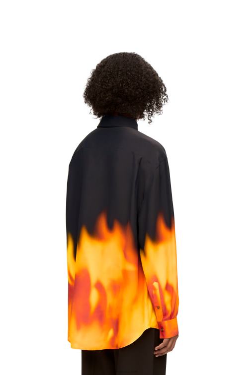 naranja multitono camisa calcifer de viscosa Loewe R8J8Z941 mujer