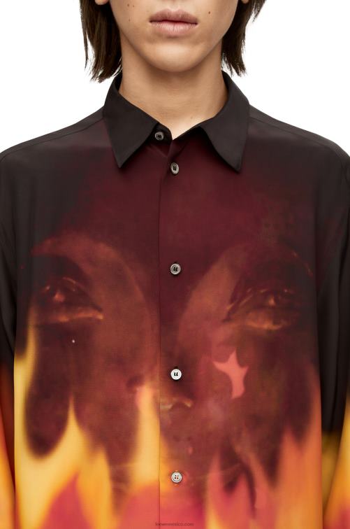 naranja multitono camisa calcifer de viscosa Loewe R8J8Z941 mujer