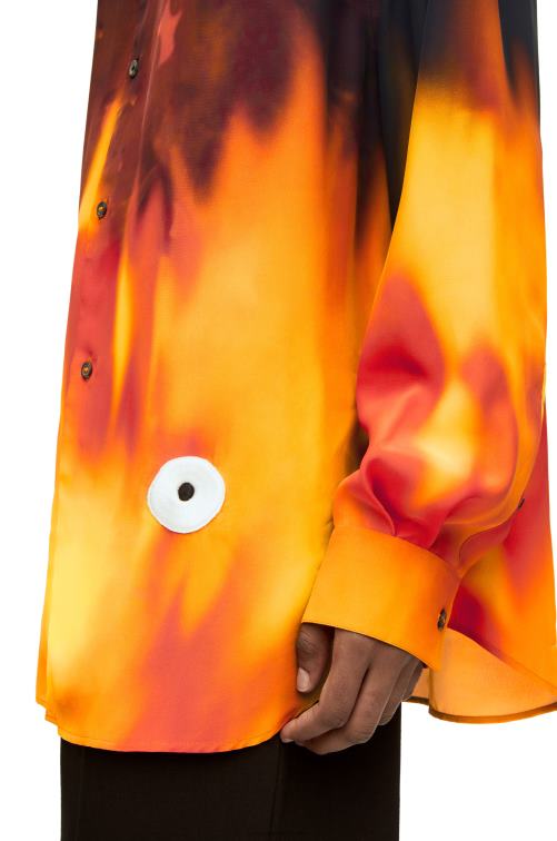naranja multitono camisa calcifer de viscosa Loewe R8J8Z941 mujer