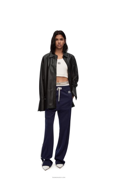 negro camisa deconstruida de piel de cordero napa Loewe R8J8Z887 mujer