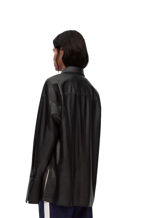 negro camisa deconstruida de piel de cordero napa Loewe R8J8Z887 mujer