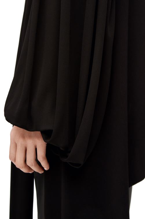 negro top asimétrico de jersey de crepé de viscosa Loewe R8J8Z881 mujer