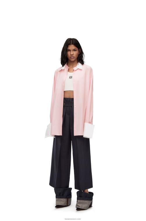 tiza camisa deconstruida de algodón Loewe R8J8Z915 mujer