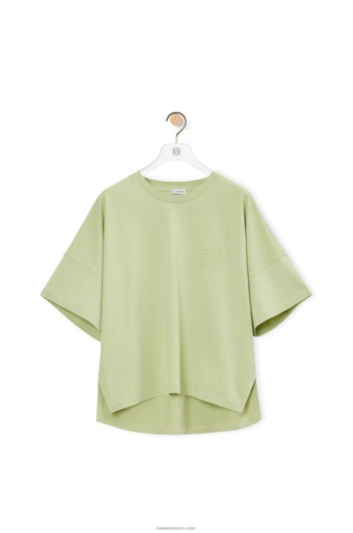 Verde pálido camiseta boxy fit de algodón Loewe R8J8Z814 mujer