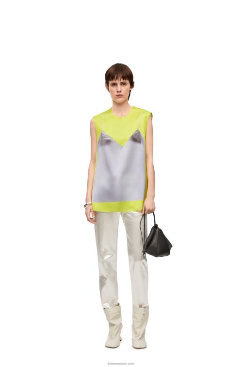 amarillo/gris top de raso técnico Loewe R8J8Z853 mujer
