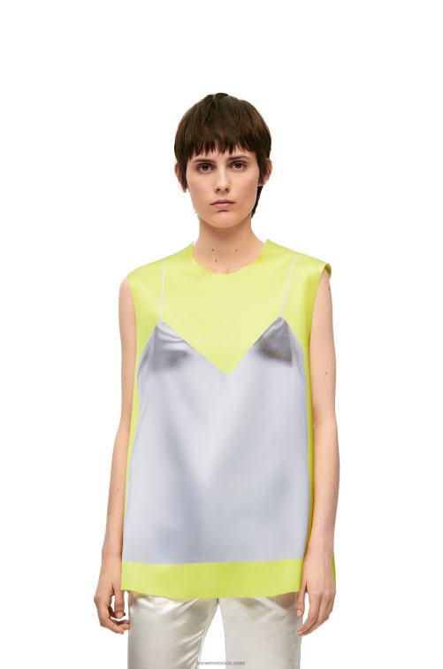 amarillo/gris top de raso técnico Loewe R8J8Z853 mujer