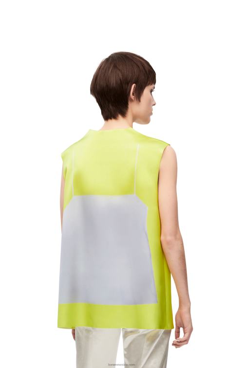 amarillo/gris top de raso técnico Loewe R8J8Z853 mujer