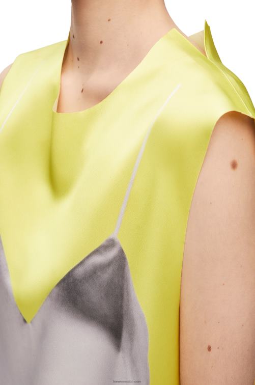 amarillo/gris top de raso técnico Loewe R8J8Z853 mujer