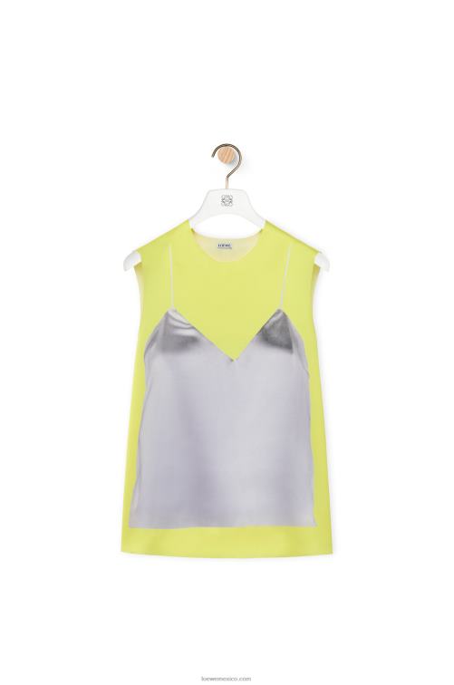 amarillo/gris top de raso técnico Loewe R8J8Z853 mujer