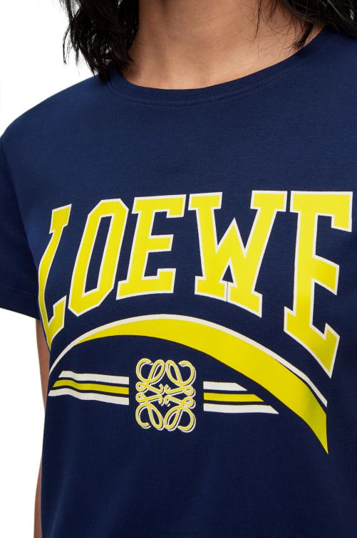 azul profundo camiseta de algodón Loewe R8J8Z837 mujer