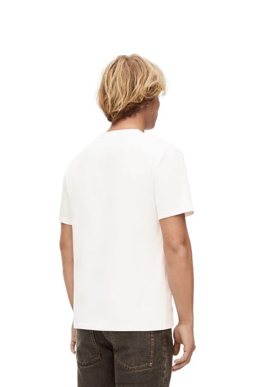 blanco Camiseta de algodón con anagrama heen Loewe R8J8Z845 mujer