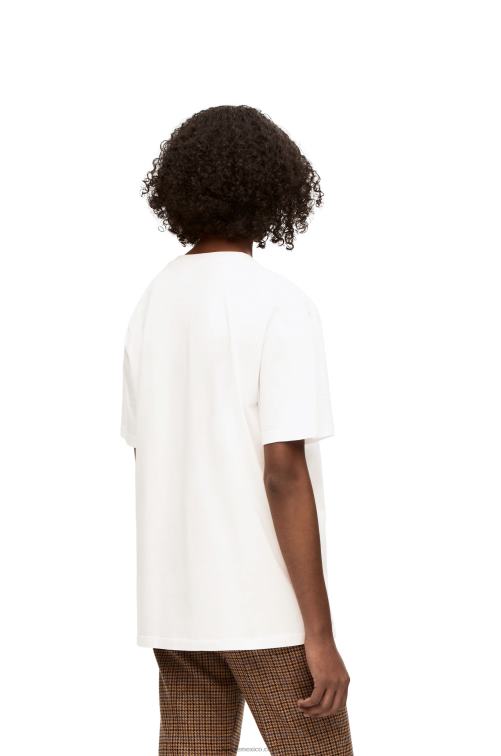 blanco Camiseta de algodón con anagrama heen Loewe R8J8Z845 mujer