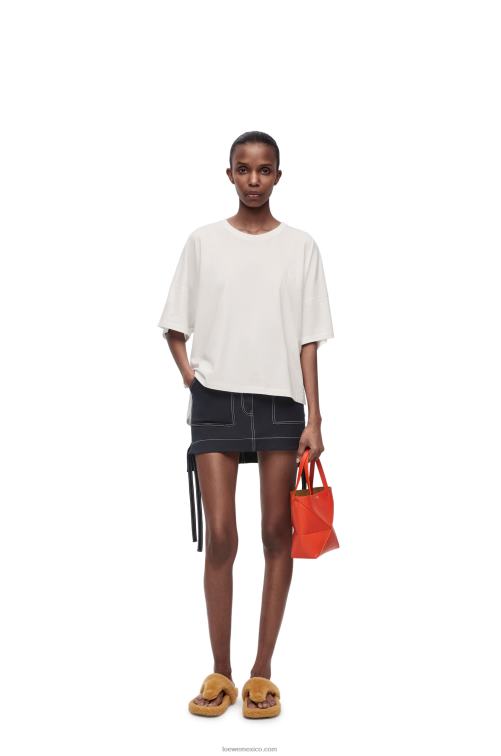 blanco camiseta boxy fit de algodón Loewe R8J8Z800 mujer