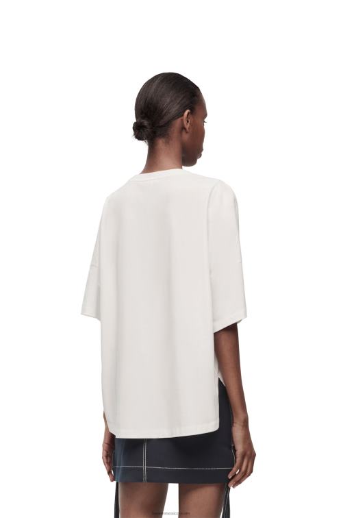 blanco camiseta boxy fit de algodón Loewe R8J8Z800 mujer