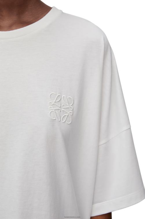 blanco camiseta boxy fit de algodón Loewe R8J8Z800 mujer