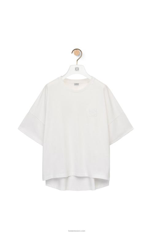 blanco camiseta boxy fit de algodón Loewe R8J8Z800 mujer