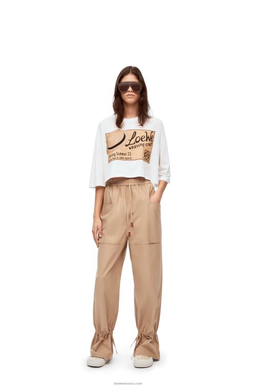 blanco camiseta con gorro de algodón Loewe R8J8Z792 mujer