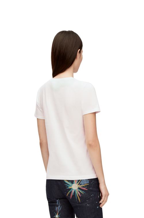 blanco camiseta heen de algodón Loewe R8J8Z833 mujer
